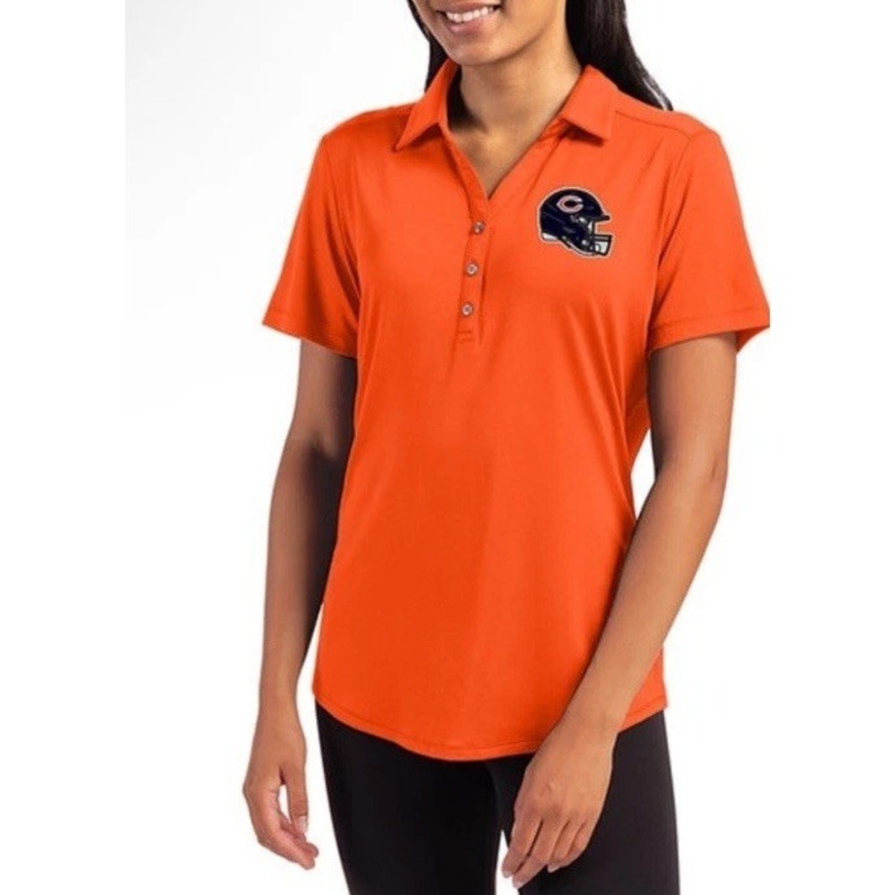 Women's Cutter & Buck Chicago Bears Helmet Logo Polo Shirt Sz XL Football